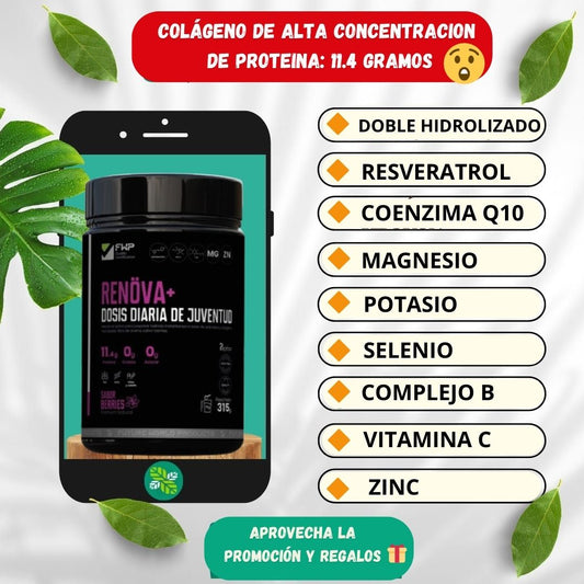 RENOVA ( Colágeno, RESVERATROL, Q10)